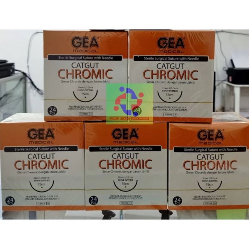 Catgut Chromic / Catgut Plain / Catgut Silk / Benang Jahit - Gea