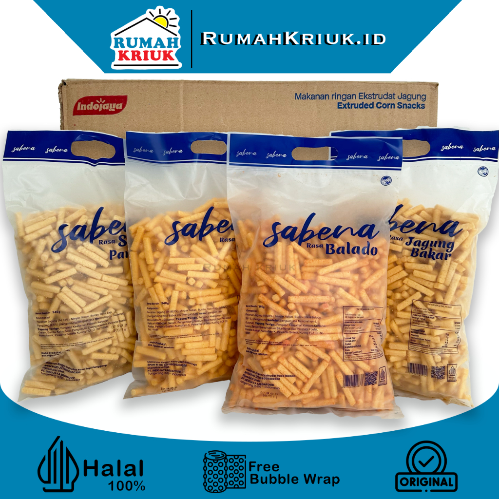 

☘️RumahKriuk☘️ Sabena Stick 360gr 1box isi 5pcs | Halal | Snack | Makanan Ringan| Ciki | Chiki