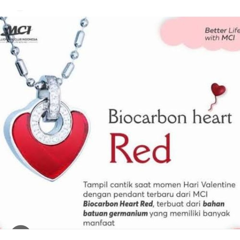 kalung heart love red mci