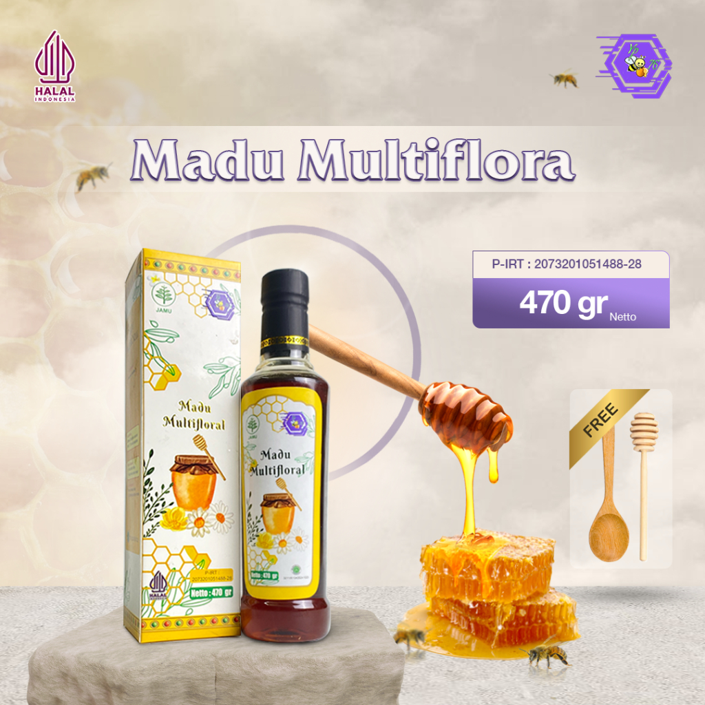 

MADU YP76 - MADU ASLI MURNI NEKTAR MULTIFLORA (470gr) SUPER PREMIUM GRADE A 100% Madu Hutan Sumatra Alami Pure Natural Raw Honey Minuman Herbal Premium Kesehatan Meningkatkan Daya Tahan Nutrisi Tubuh