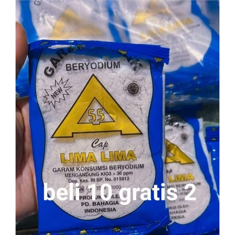 

garam lima lima garam dapur 100gr x 10 pcs free 2