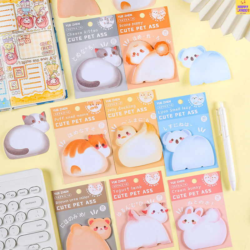 

Cute Pet Butt Notepad isi 30 lembar / pad design binatang lucu memo pad sticky notes unik cantik