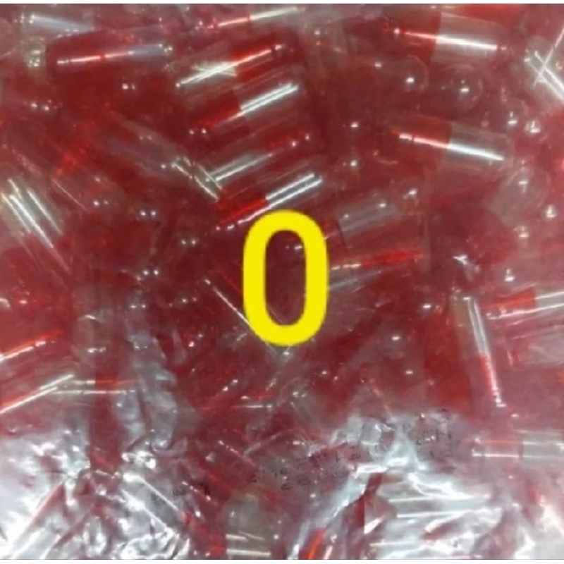 Kapsul Kosong 0 Merah Transparan Isi 1000 Kapsul