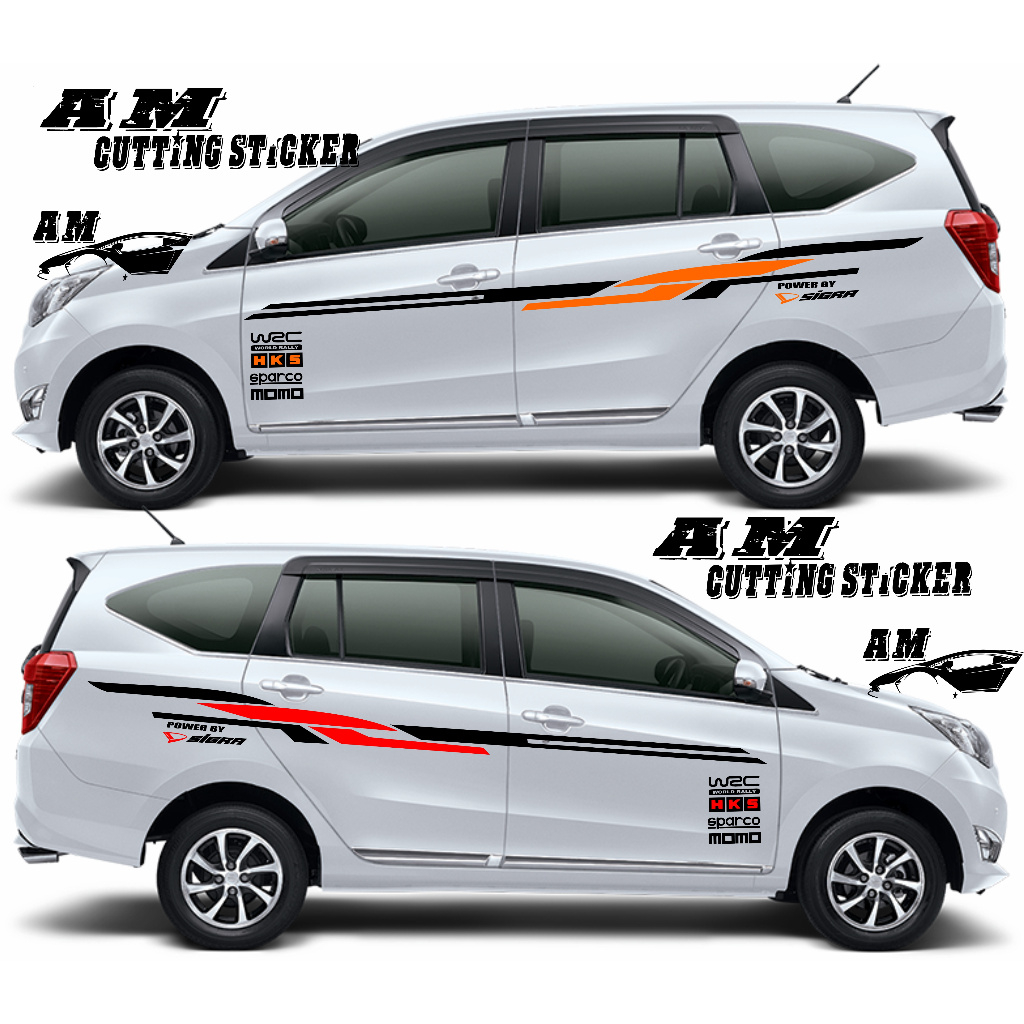 Stiker Mobil Sigra Cutting Stiker Mobil Daihatsu Sigra Striping Body samping Mobil Sigra