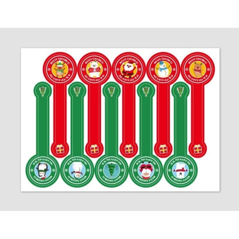 

Sticker Label Segel Toples Natal , Sticker Christmas (10 pcs)