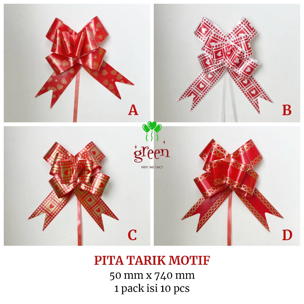 

[10 pcs] Pita serut merah 50 mm Pita serut motif Pita serut 5 cm Pita tarik besar Pita kado Pita parcel Pita hampers besar [ZZ-93]]