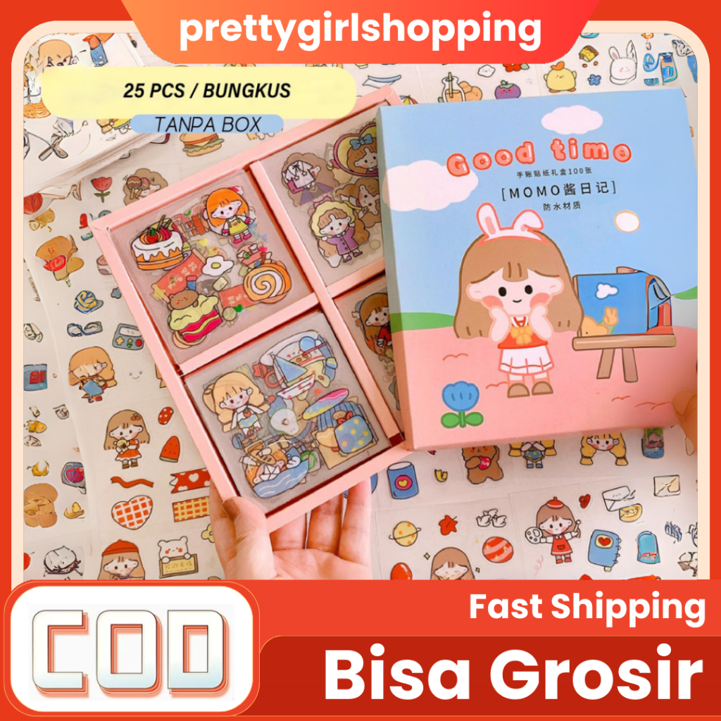 

Pretty Sticker Girls Momo 25pcs/48pcs/50pcs Motif Kartun Princess/Stiker Molly Book/ Untuk Dekorasi Diary Aesthetic/ Anti Air Untuk Dekorasi Import Murah