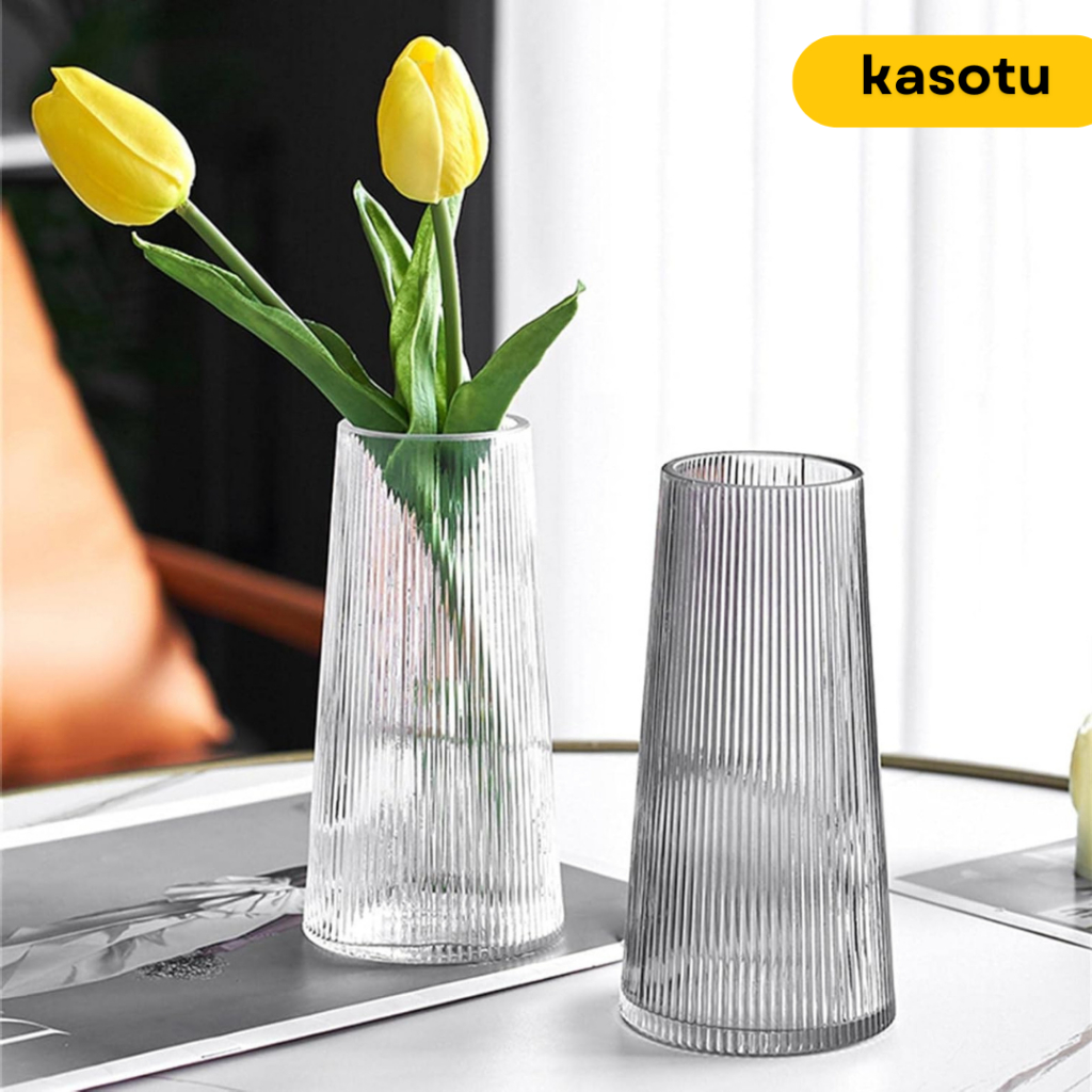 Tempat Glass Vas Vase Bunga Mawar Matahari Tulip Kaca Beling Tinggi Nordic Estetik Aesthetic Meja Ru
