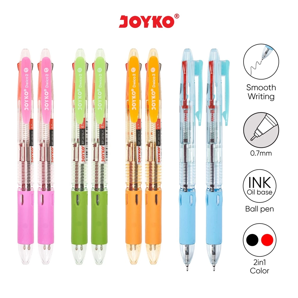 

Bolpoin Pulpen Ball Pen Joyko BP-287 BLK Dwico 2 1 Pcs