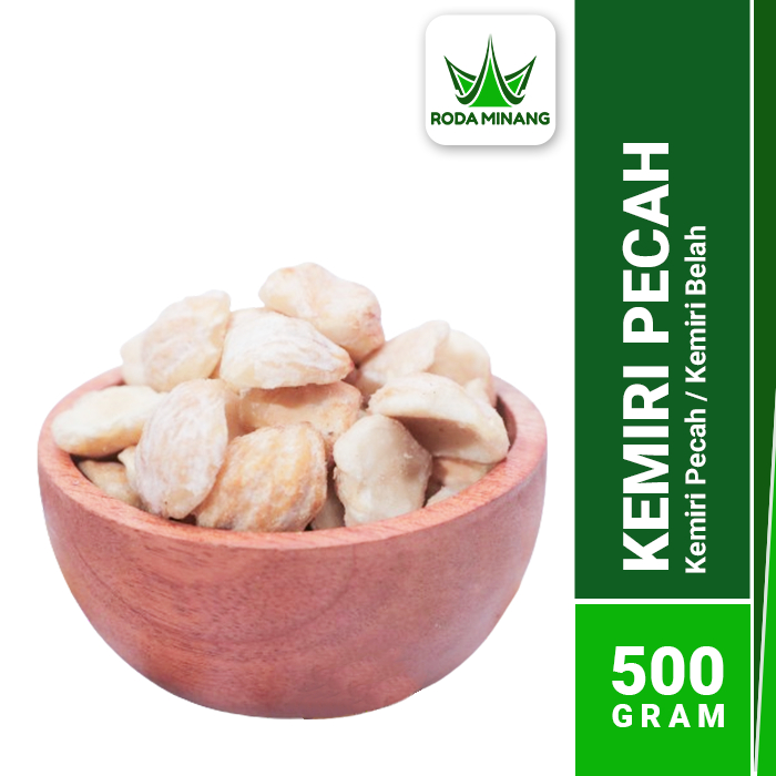 

Kemiri Pecah Kering Belah Half Candlenut Muncang Keping 500 gram