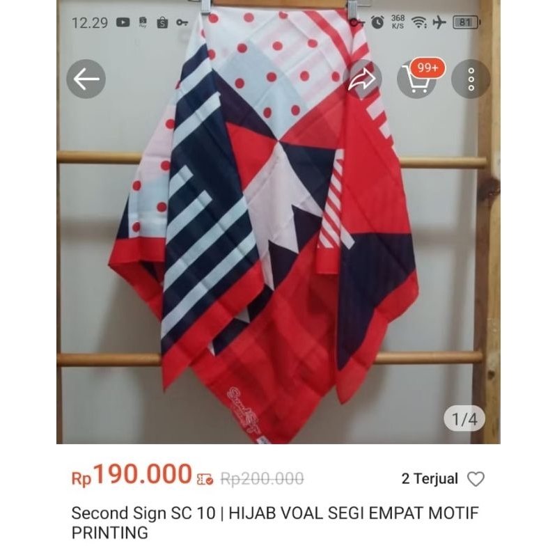 Preloved Hijab Voal by Second sign ori