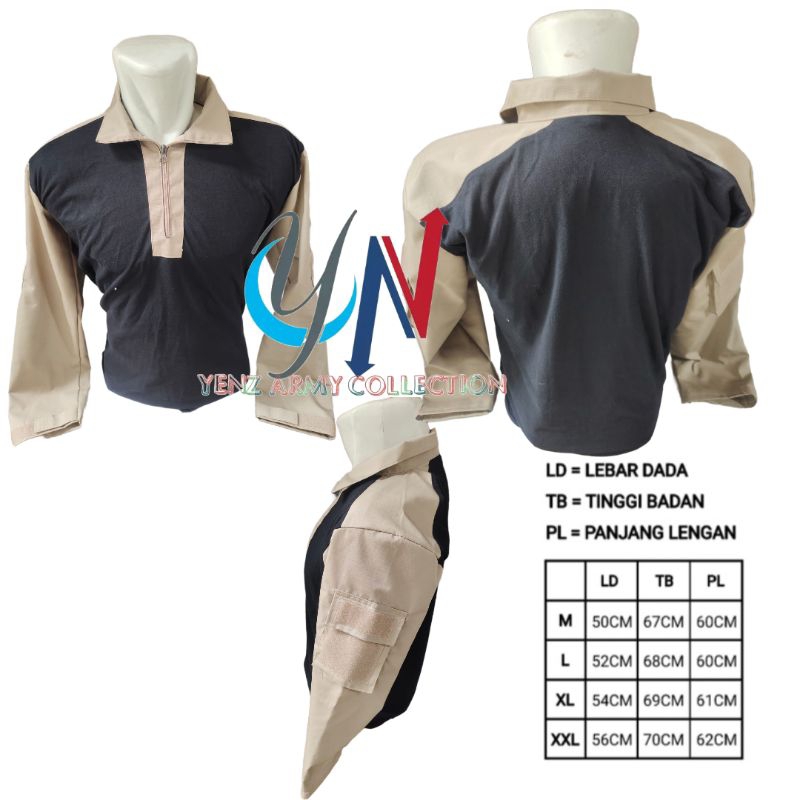 KAOS BDU TACTICAL KAOS BDU POLOS HITAM KREM
