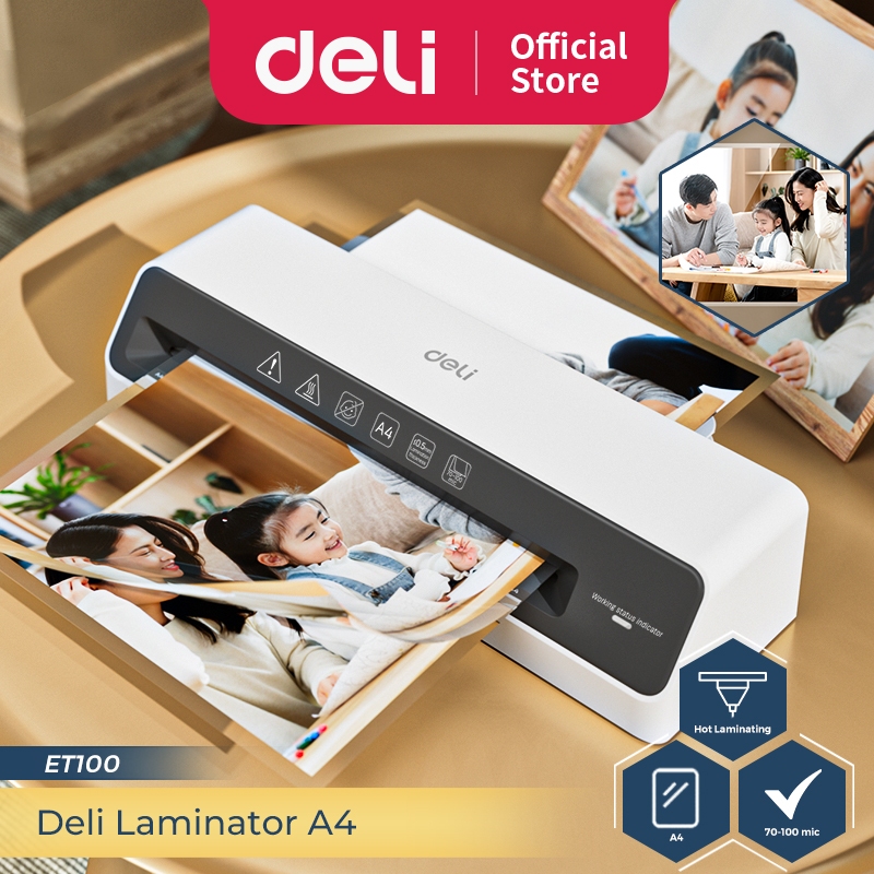 

Deli Laminator Mesin Laminating A4 70-100 Mic Laminasi Hot Foto Dokumen ET100