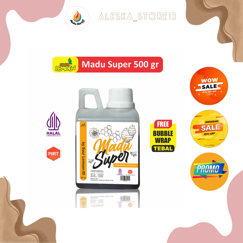 

TERLARIS Madu Murni Multiflora Super 1KG - 500 ML Natural Raw Honey - By aleska