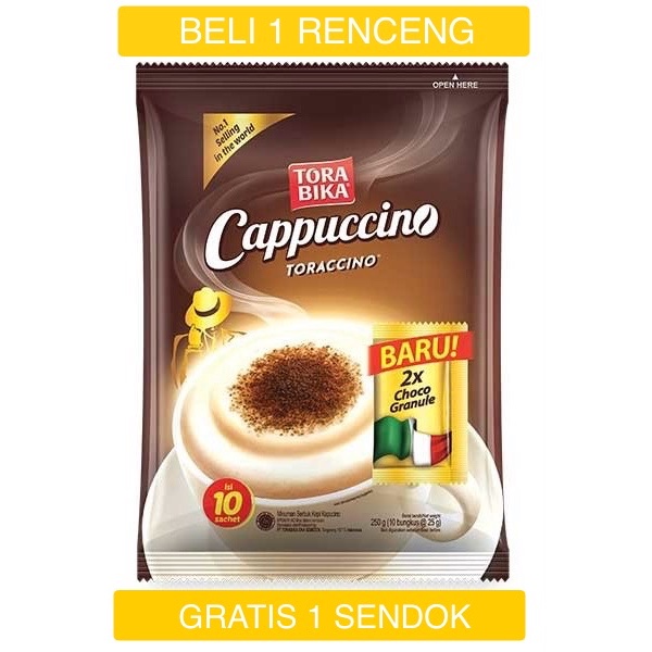 

TORA BIKA CAPPUCINO (1 renceng 10 sachet) GRATIS 1 SENDOK