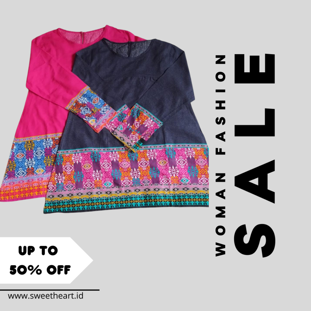 Atasan Wanita Tunik Wanita Motif Songket - Gita Songket