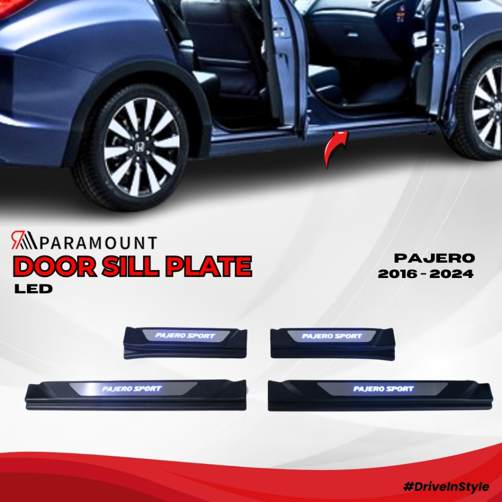 Door Sill Plate LED Mitsubishi Pajero 2016 - 2024 / Injakan Kaki Pintu Mobil - Paramount AUTO