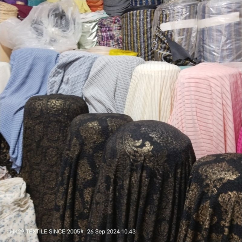 HARGA/0,5 M | BAHAN JACQUARD EMBOSS / KAIN KAOS DENIM / BAHAN KAOS TEBAL METERAN / KAIN MOTIF TIMBUL