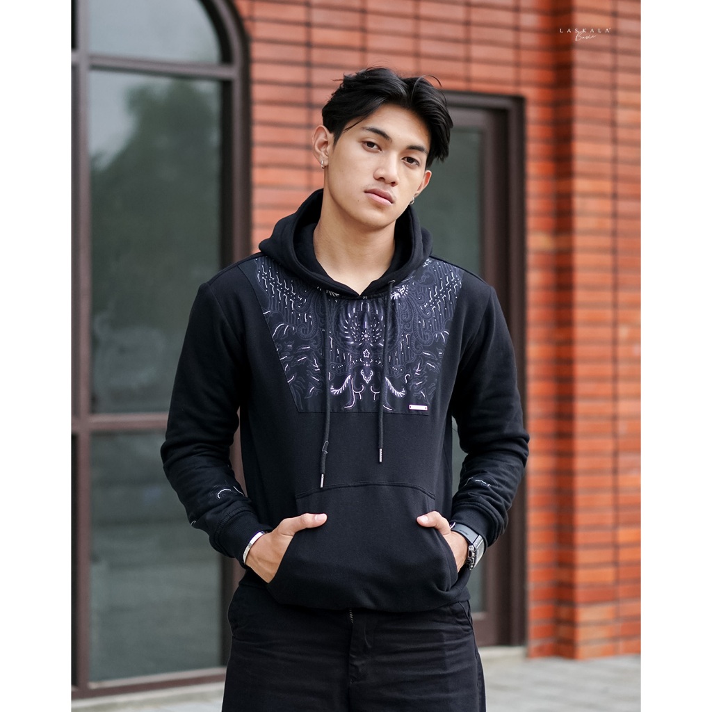 Laskala Basic - Bruno | Hoodie Batik Pria Cotton Fleece