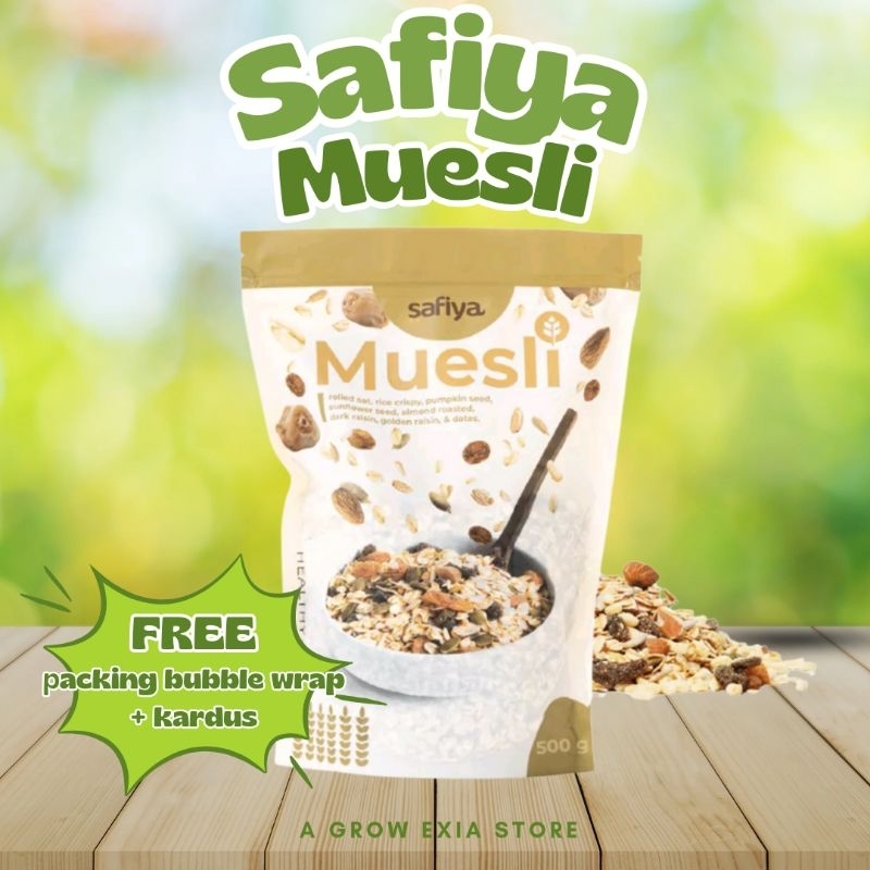 

Safiya Muesli Dried Fruit with Almond Sereal Diet Sarapan Sehat Bergizi Rendah Kalori Healthy Food