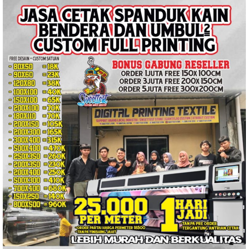 READY STOK FREE STICKER, PABRIK BENDERA PRINTING, GIANTFLAG PRINTING, DESAIN BENDERA HABIB SYECH HAB