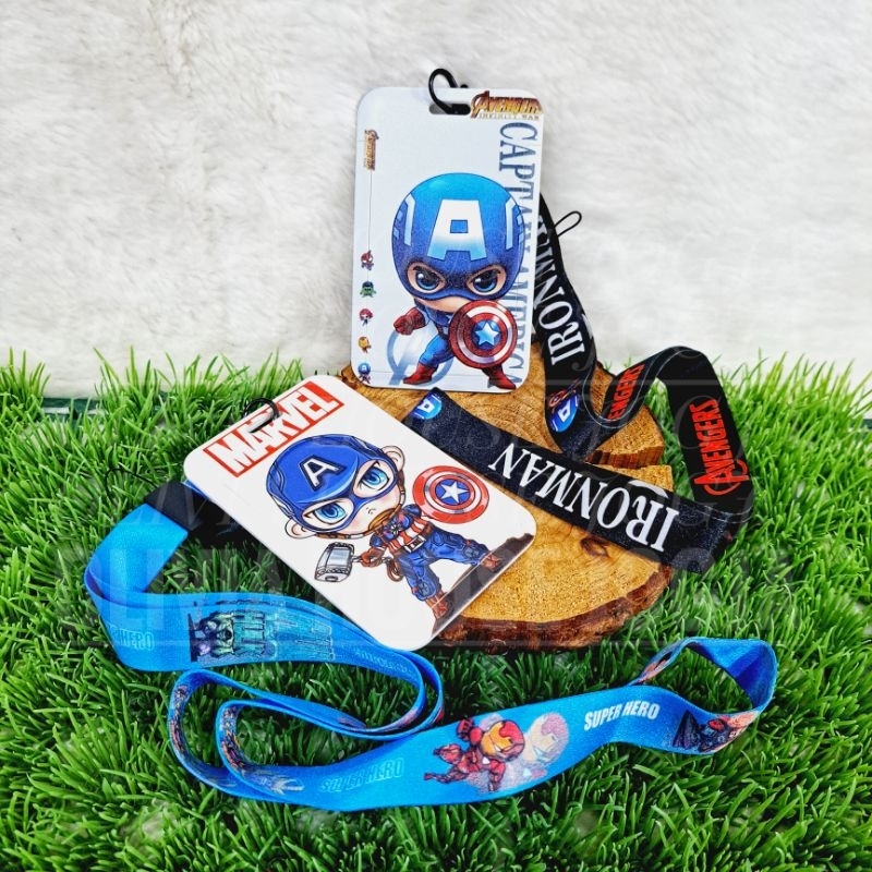 

ID Card Holder Captain America Tali Lanyard Card Holder Super Hero Name Tag Captain America Tali Pengait