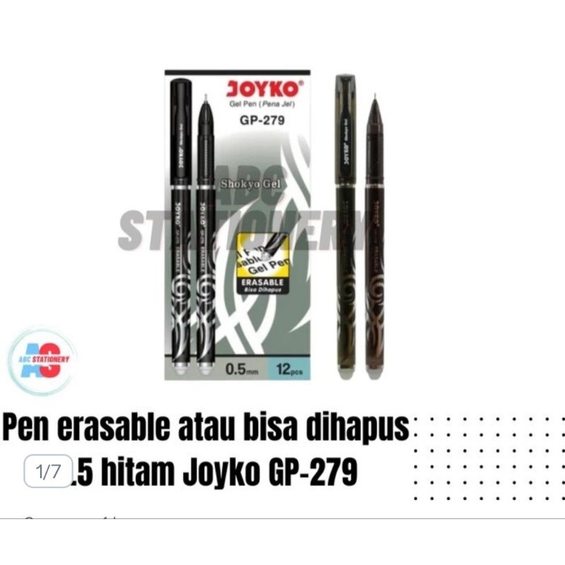 

Pen Erasable atau bisa dihapus. 0,5 Hitam Joyko GP-279