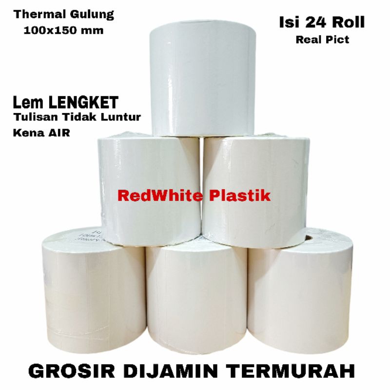 

Label Stiker Thermal Gulung/Roll Uk 100x150mm Isi 24 Roll Kertas Thermal Termurah