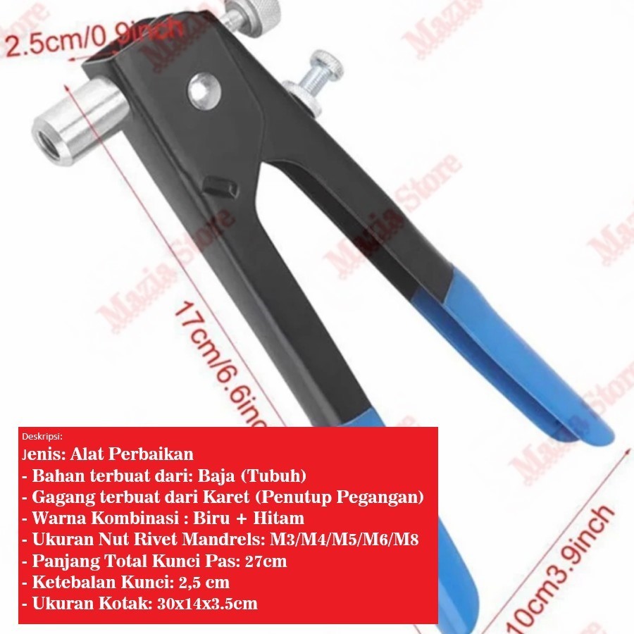 Tang Rivet NUT 106 Pcs / Hand Nut Rivet Installer Rivet Kit