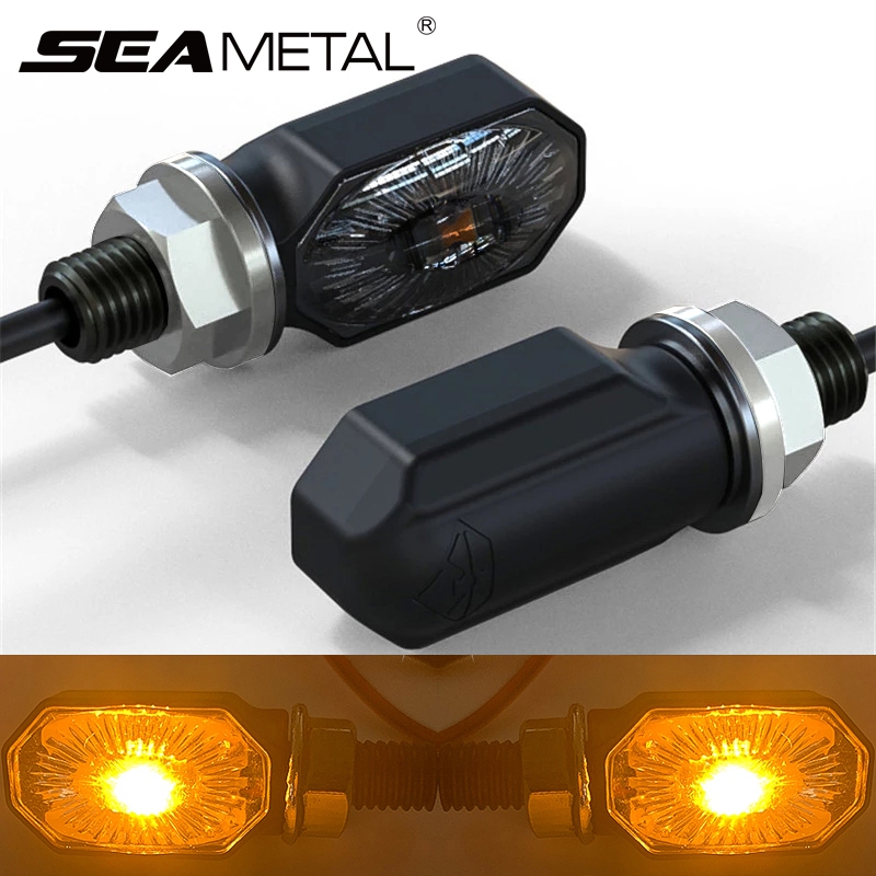 Lampu Sein LED Motor Sepasang Lampu Sein LED Sen Motor Universal Warna Kuning SEAMETAL