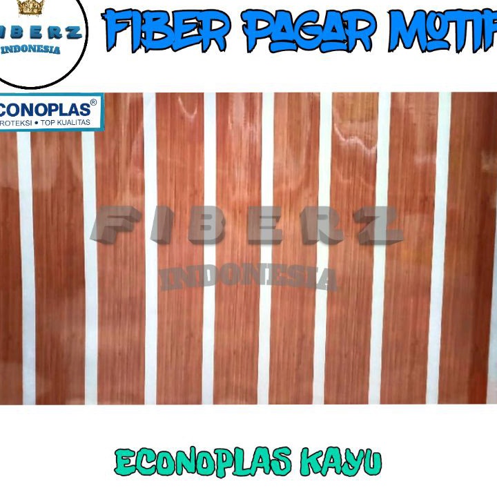 ECONOPLAS  Fiber Plastik Penutup Pagar Motif KAYU Meteran