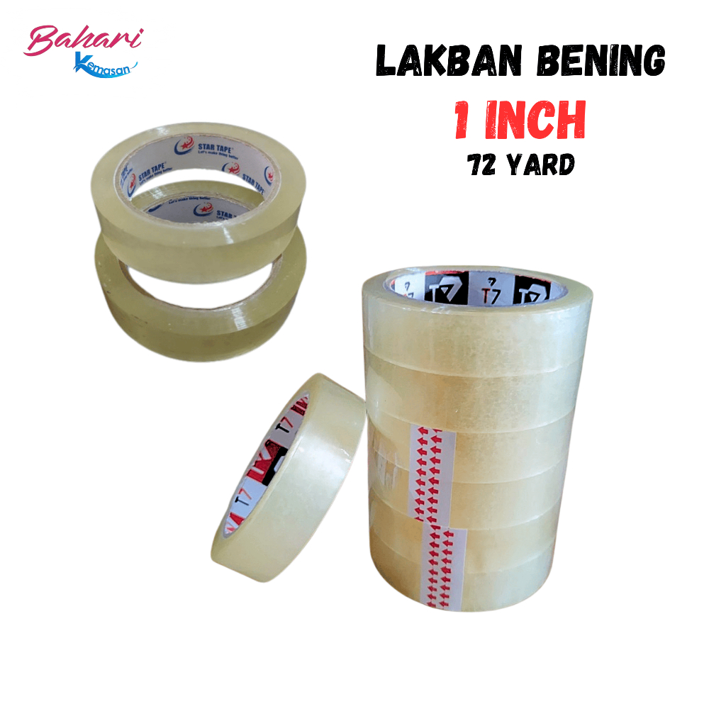 

selotip lakban 1 inch bening 72 yard