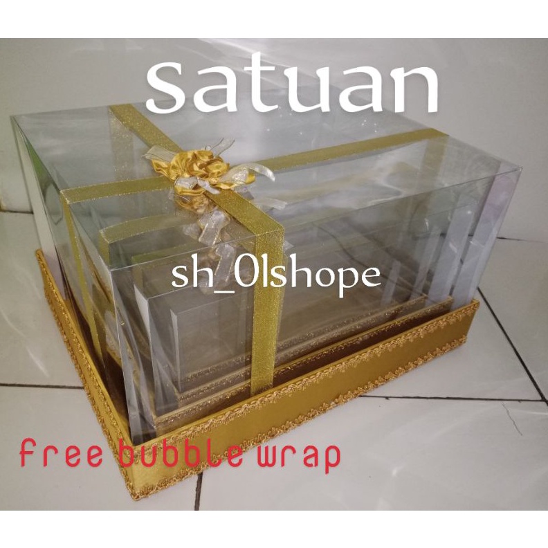 

kotak seserahan full mika pita silang SATUAN free bule wrap