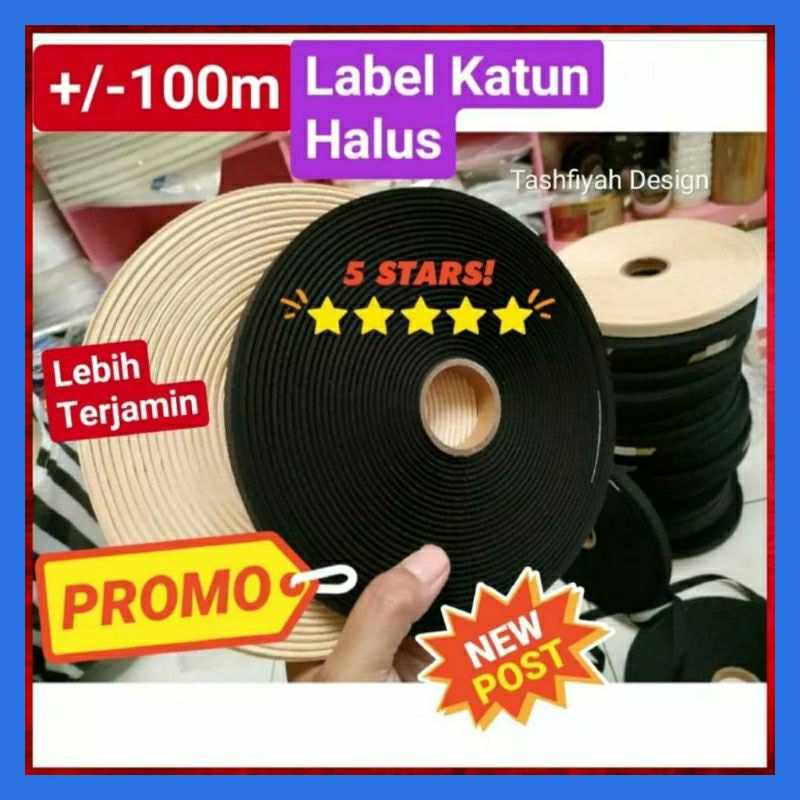 

Pita Label Katun Polos Hitam Cream 1cm 2cm 3cm 25 cm 1 Yard Bahan Halus Lembut