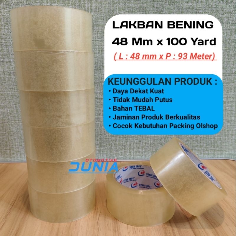 

Lakban Bening Untuk Packing Olshop Tebal Murah Berkualitas tinggi | Lakban bening 48 mm x 100 yard | Lakban bening 48 x 90 yard
