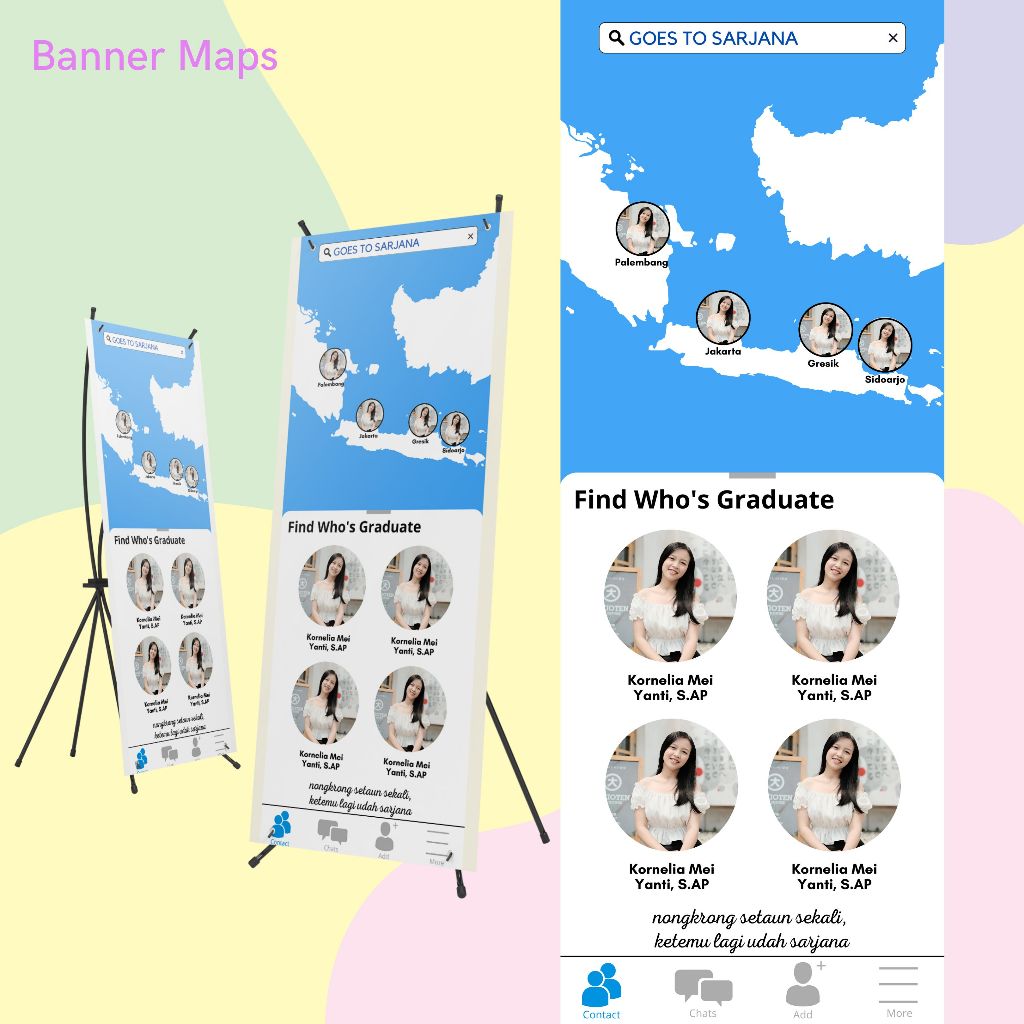 CETAK BANNER WISUDA PETA [X-BANNER UKURAN 160x60]