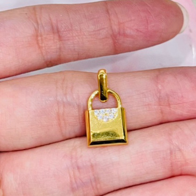 liontin tas AD simple elegant emas asli kadar 700