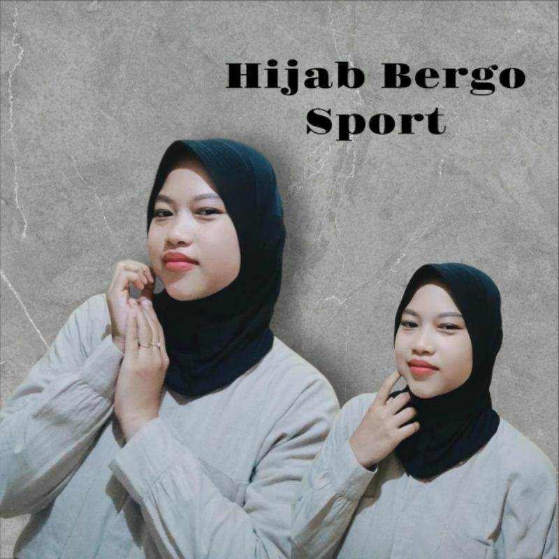 Hijab Bergo Sport Polos Jersey Premium - Hijab Sport Bergo Volly Premium Hijab Instan