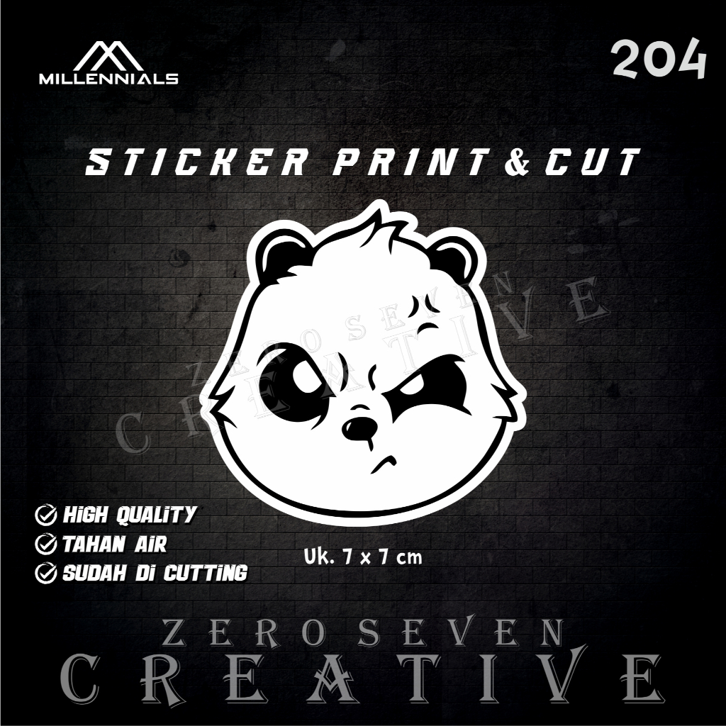 

STIKER KEPALA PANDA / PANDA / STIKER MOTOR / LAPTOP / TUMBLER / AESTHETIC / VYNIL / ANTI AIR / PRINT & CUT