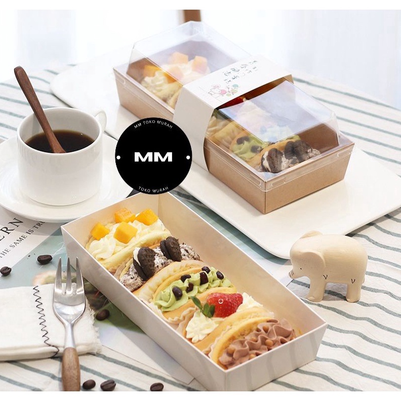 

1pcs paper box burger sandwich roti kotak kue box brownies salad