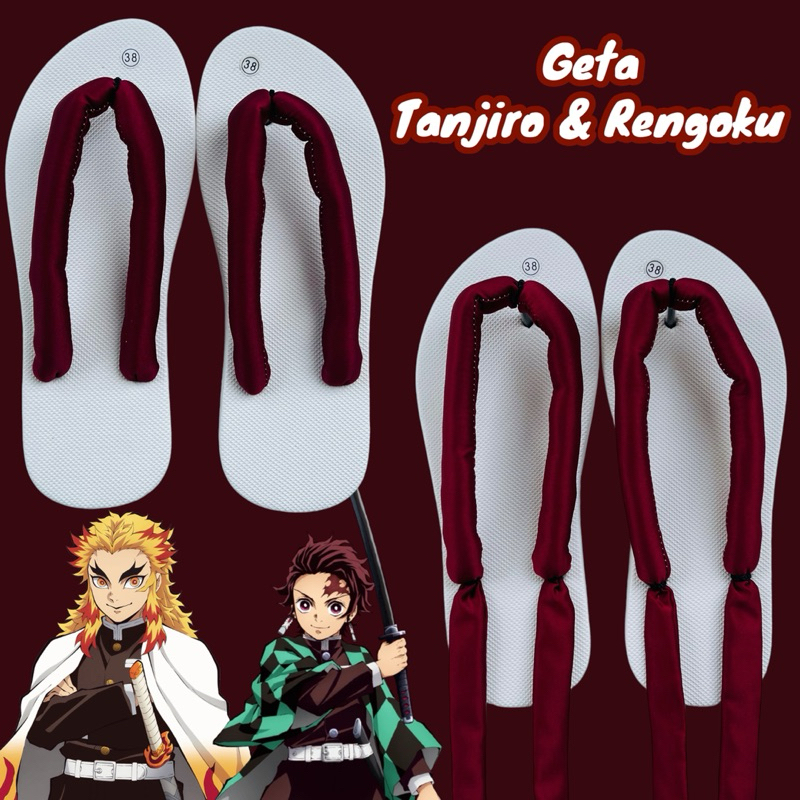 Geta Tanjiro & Rengoku - Tanjiro & Rengoku Shoes Cosplay Kimetsu no Yaiba