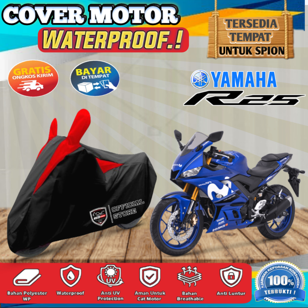 Pelindung Cover Motor Sport R-25. CBR 250.NINJA 250. MT 25. R-6. BYSON. VIXION Waterproof/ Sarung Mo