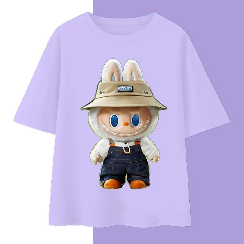 Tshirt Wanita OutFit Labubu TOPi-Jeans,Kaos Distro Popmart Wanita OutFit