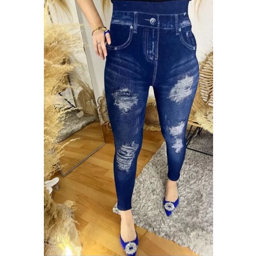 legging wanita legging motif sobek kekinian