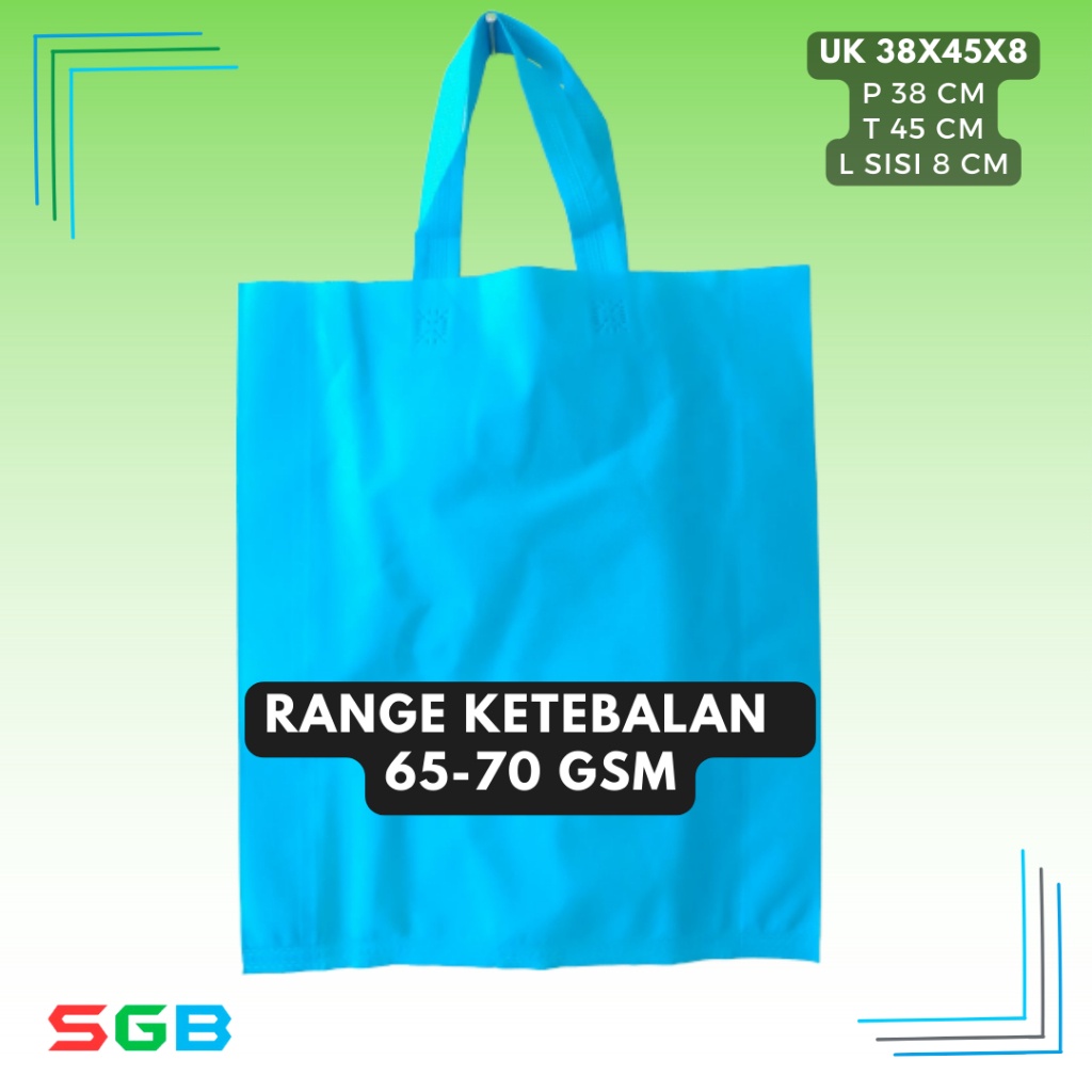 

1lusin 12pcs PaHe PAket HEmat Goodie Bag Handle uk 3x45x kain 7gsm Tas Spunbond