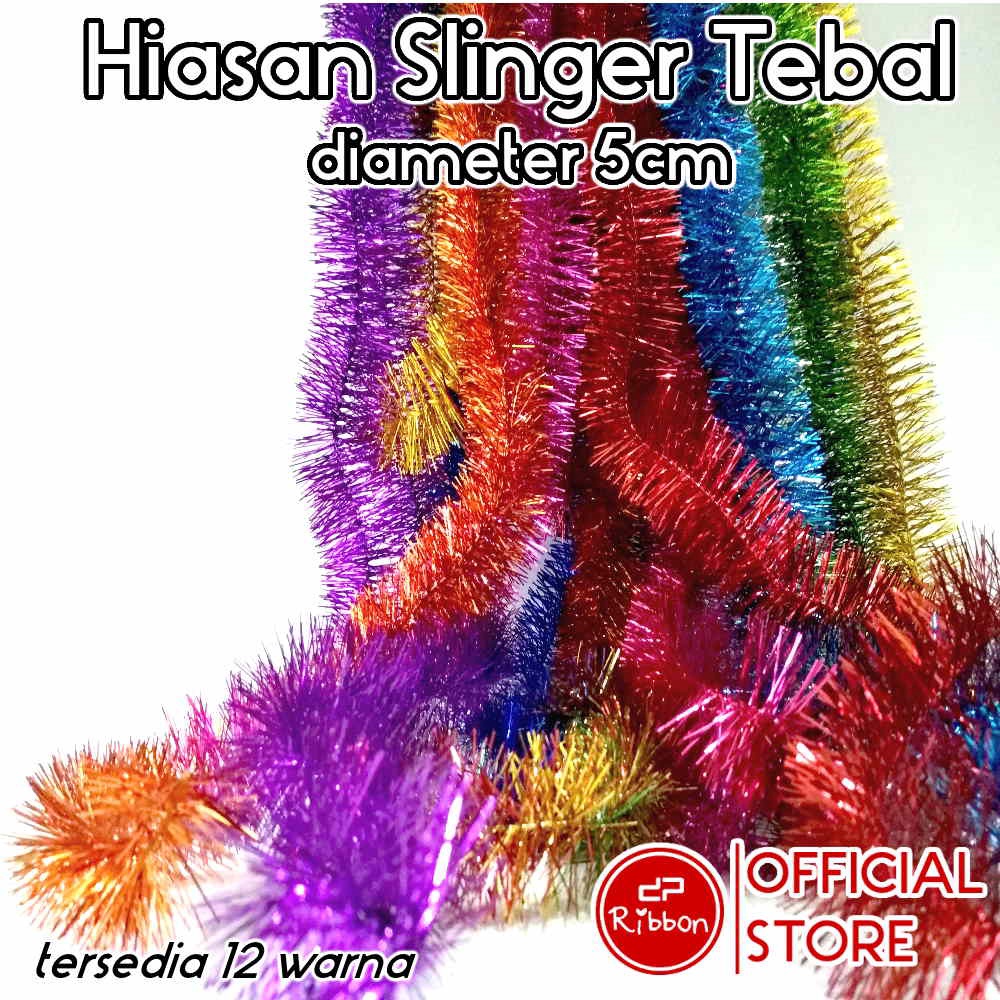 

1 Lusin Slinger Tebal Polos Diameter 5cm Dekorasi Tinsel Pesta Hantaran Parcel Ulang Tahun Natal 1 Lusin 12 pcs