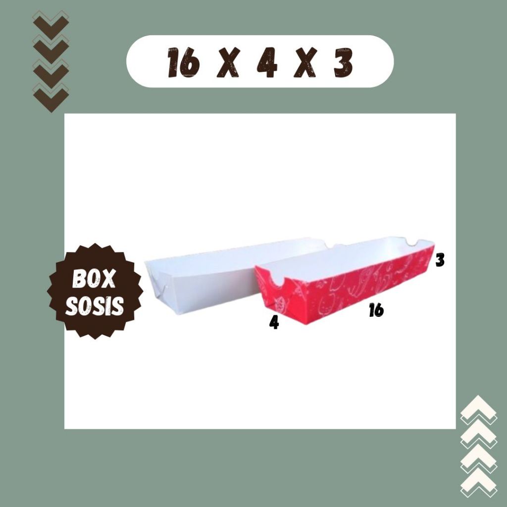 

Box Sosis 16x4x3 Dus Packing Makanan Hotdog Corndog Tokkebi Hottang Ivory Food Grade