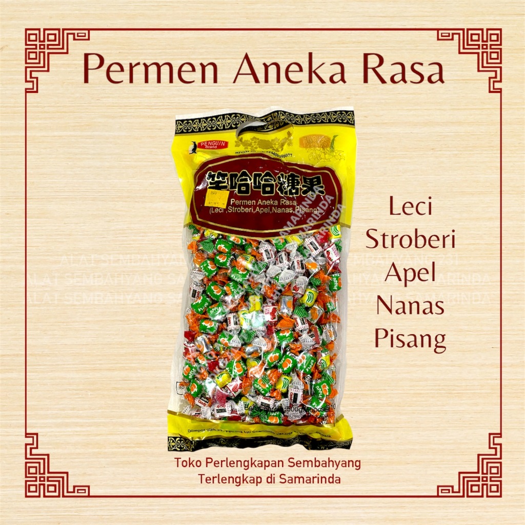 

Permen Aneka Rasa Jadul / leci stroberi apel nanas pisang / penguin brand / Bahari