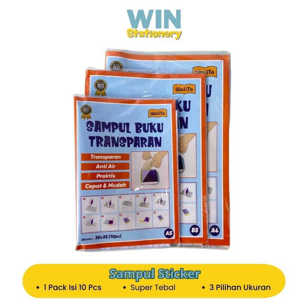 

Sampul Buku Sticker, Pelindung Buku 10 Lembar A5 B5 A4