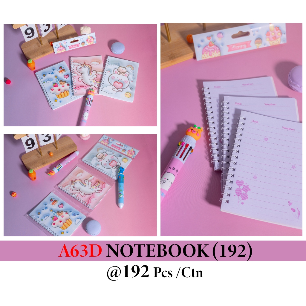 

Notebook A5 Ring Note Mix Karakter Fancy Motif Random isi 60 Lembar A63D